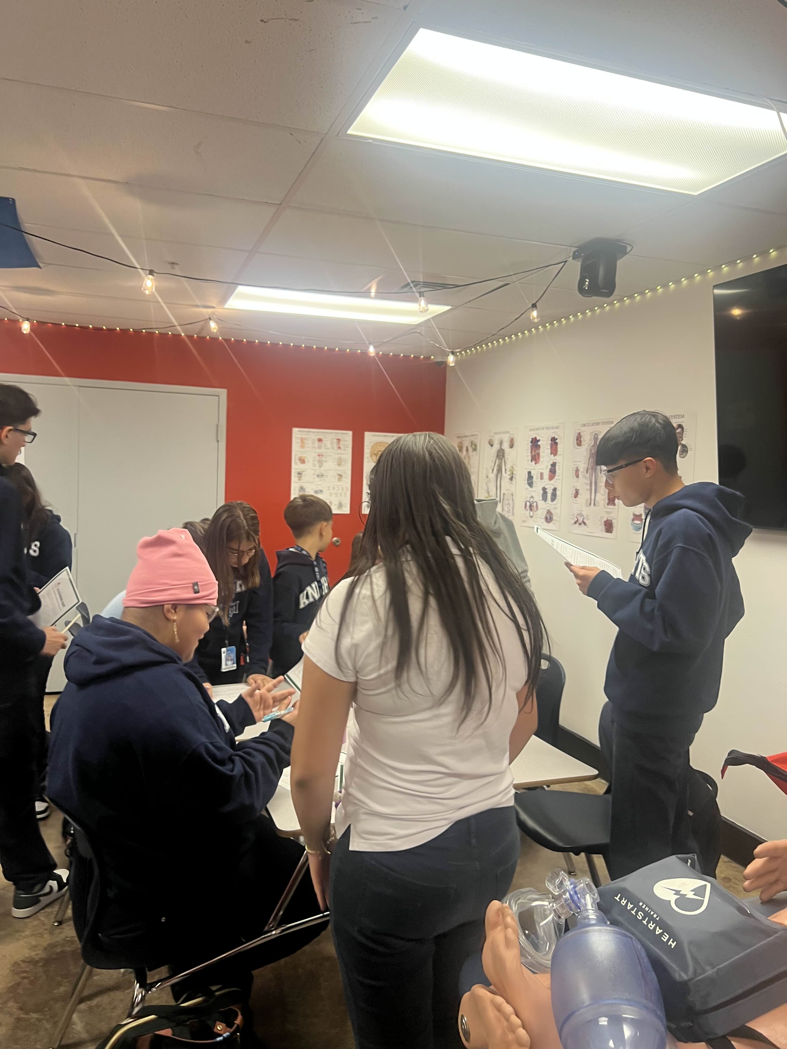 Students participating in activity